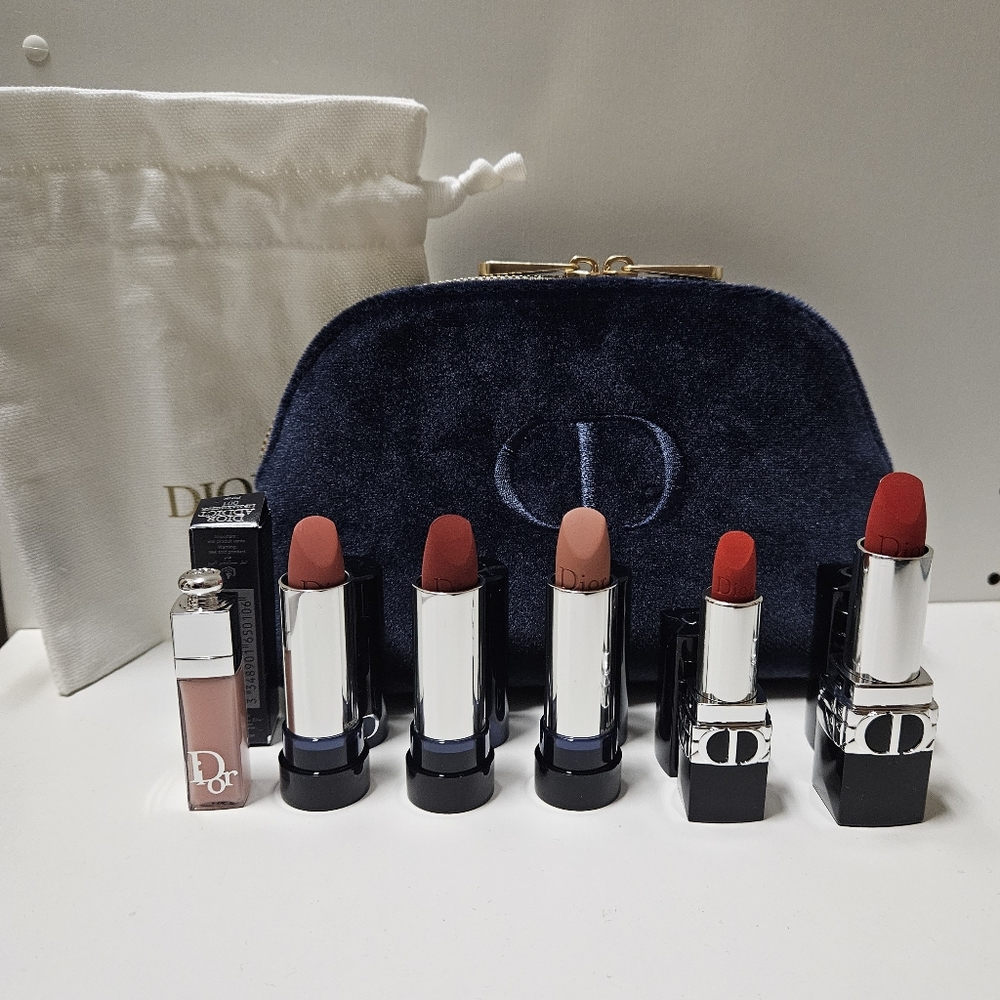 Dior lipstick and makeup bag bundle